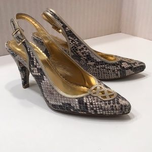 Laura Ashley faux reptile heels Size 7.5 B